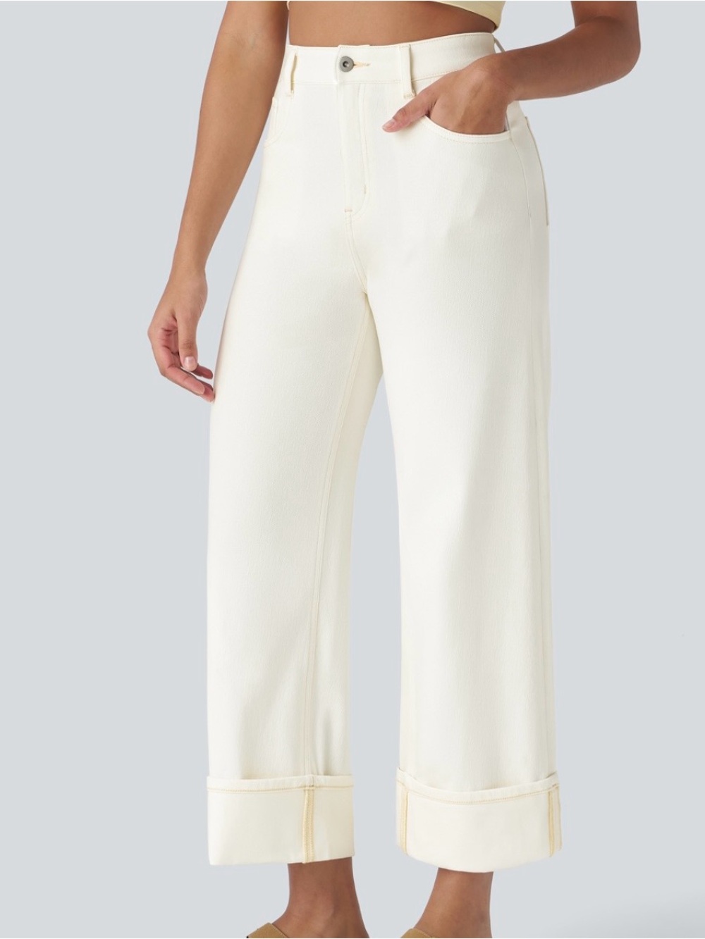 Halara ivory flex denim jeans size medium
